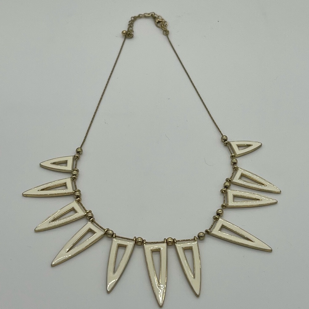 Womens Gold Tone Spikes Lobster Clasp Adjustable Snake Chain Necklace 22”